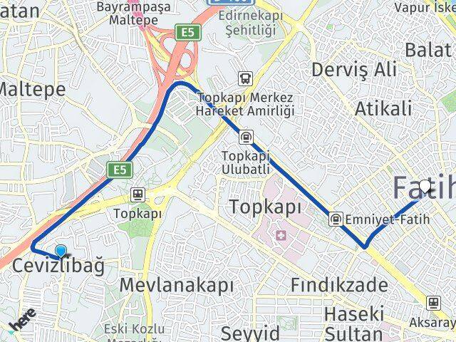 Merkezefendi Fatih Arası Kaç Km - Yol Tarifi