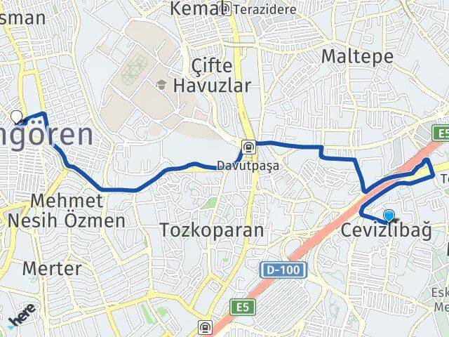 Merkezefendi Güngören Arası Kaç Km - Yol Tarifi