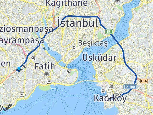 Merkezefendi Kadıköy Arası Kaç Km - Yol Tarifi