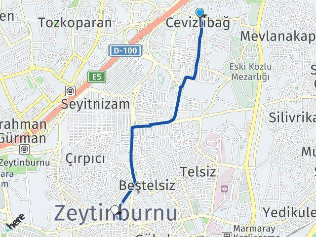 Merkezefendi Zeytinburnu Arası Kaç Km - Yol Tarifi