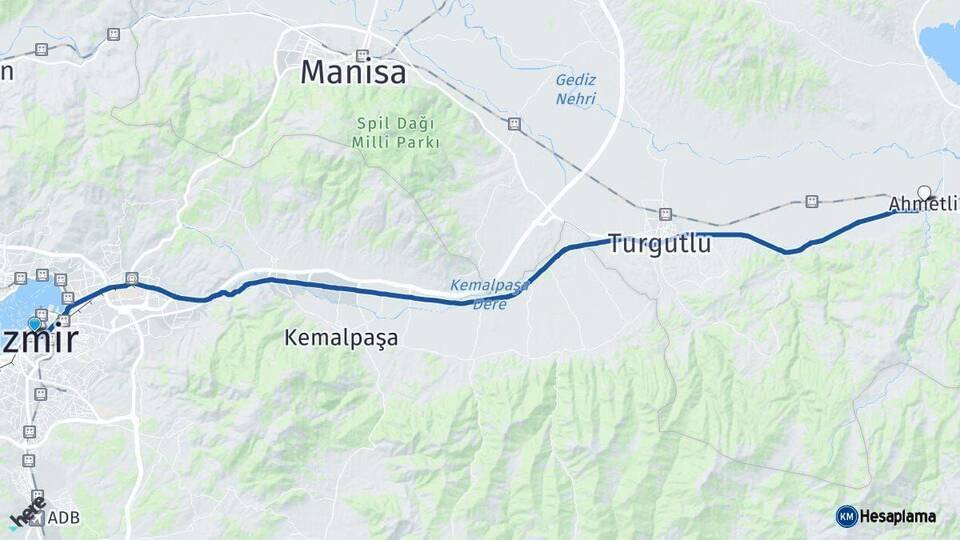 İzmir Ahmetli Arası Kaç Km - Yol Tarifi