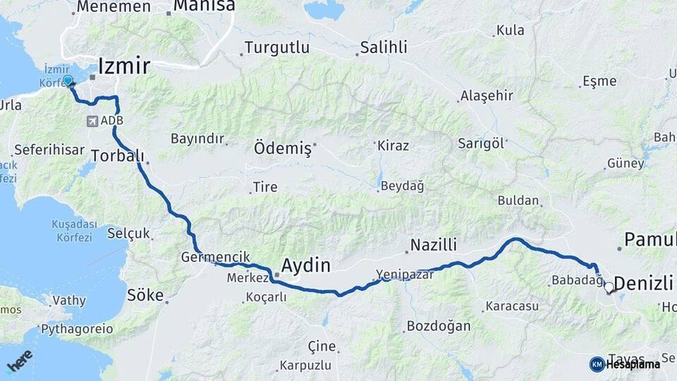 Balçova Denizli Arası Kaç Km - Yol Tarifi