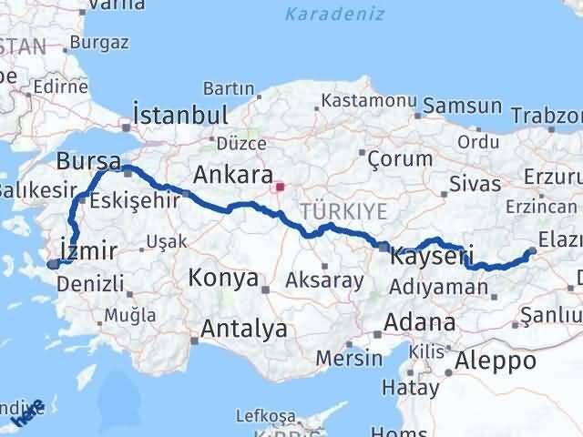 Balçova Elazığ Arası Kaç Km - Yol Tarifi