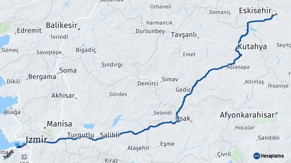 Balçova Eskişehir Arası Kaç Km - Yol Tarifi