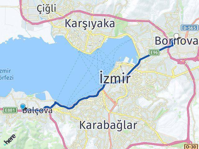 İnciraltı Bornova Arası Kaç Km - Yol Tarifi