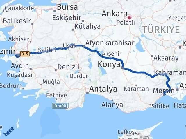 Balçova Mersin Arası Kaç Km - Yol Tarifi