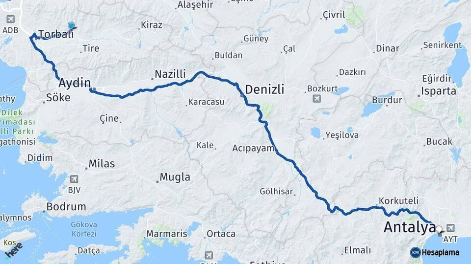 Bayındır Antalya Arası Kaç Km - Yol Tarifi
