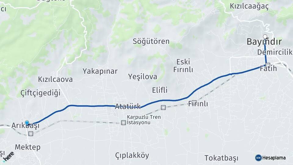 Arıkbaşı Bayındır Arası Kaç Km - Yol Tarifi