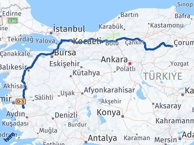 Bayındır Çorum Arası Kaç Km - Yol Tarifi