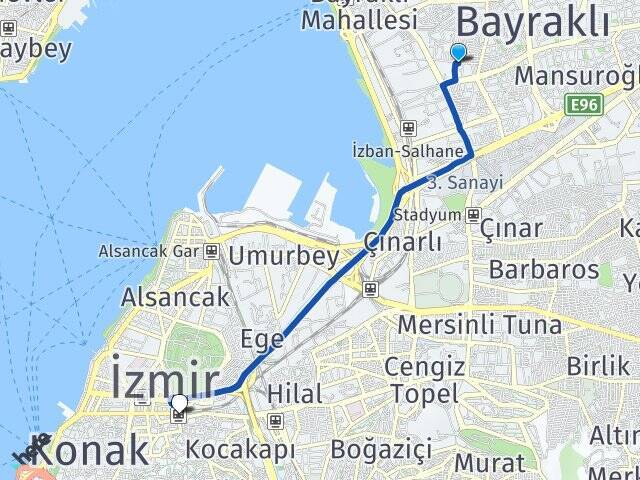 Adalet Basmane Tren Garı Arası Kaç Km - Yol Tarifi