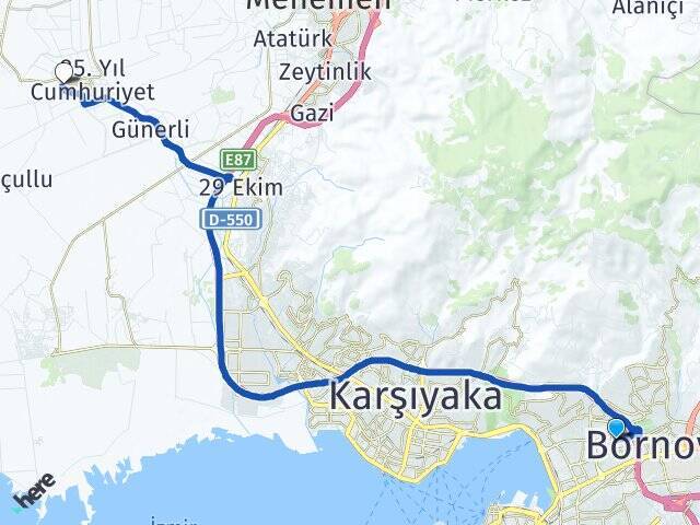 Manavkuyu Bakırçay Üniversitesi Arası Kaç Km - Yol Tarifi