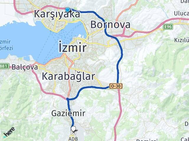 Yamanlar Adnan Menderes Havalimanı Arası Kaç Km - Yol Tarifi