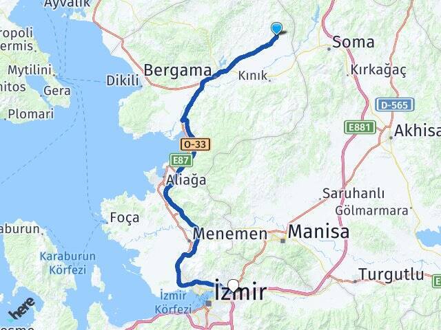 Göçbeyli Ege Üniversitesi Arası Kaç Km - Yol Tarifi
