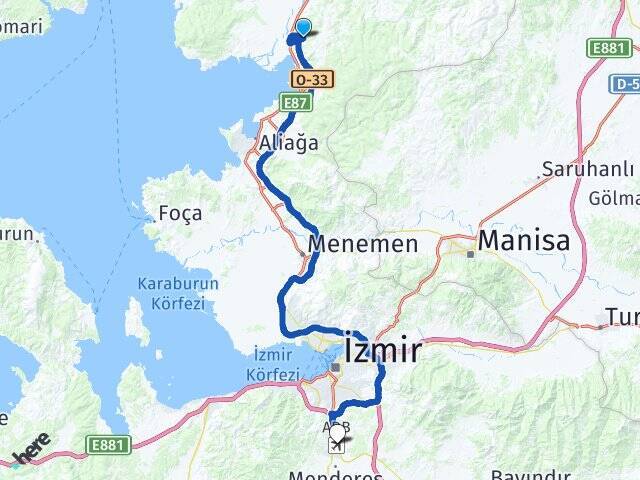 Zeytindağ Adnan Menderes Havalimanı Arası Kaç Km - Yol Tarifi
