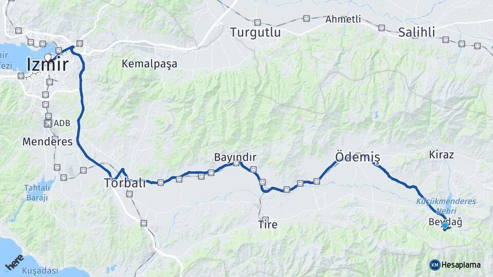 Beyköy İzmir Arası Kaç Km - Yol Tarifi