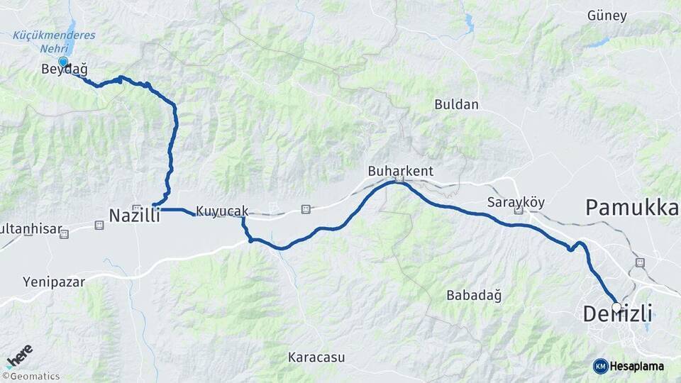 Beydağ Denizli Arası Kaç Km - Yol Tarifi