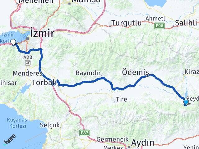 Yeniyurt İzmir Ekonomi Üniversitesi Arası Kaç Km - Yol Tarifi