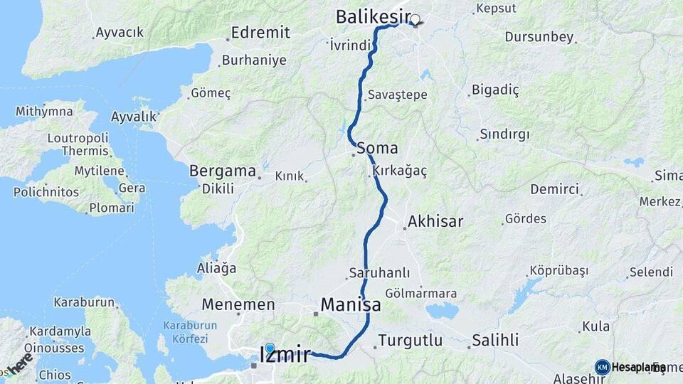 Bornova Balıkesir Arası Kaç Km - Yol Tarifi