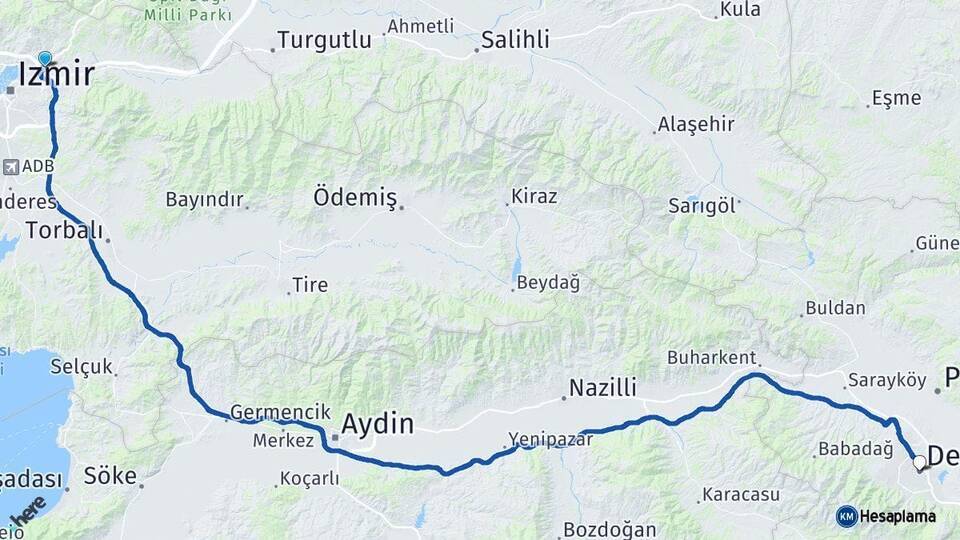 Bornova Denizli Arası Kaç Km - Yol Tarifi