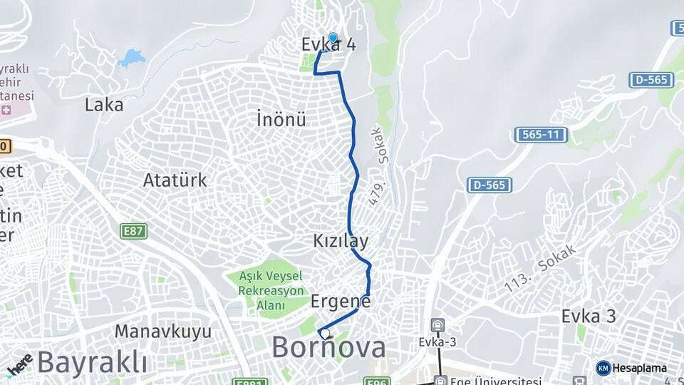 Evka 4 Bornova Arası Kaç Km - Yol Tarifi