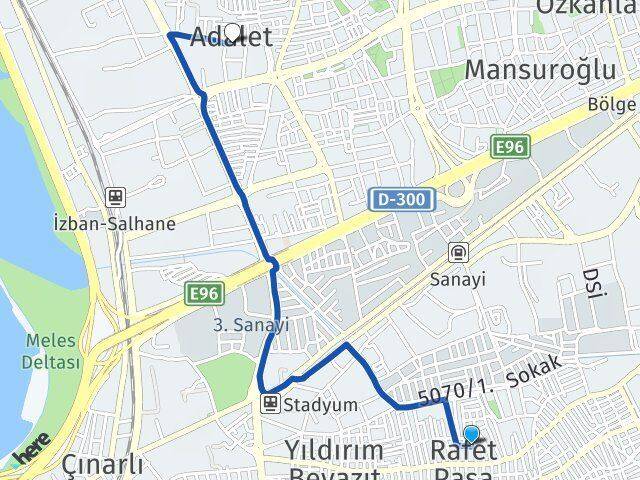 Rafet Paşa Adalet Arası Kaç Km - Yol Tarifi