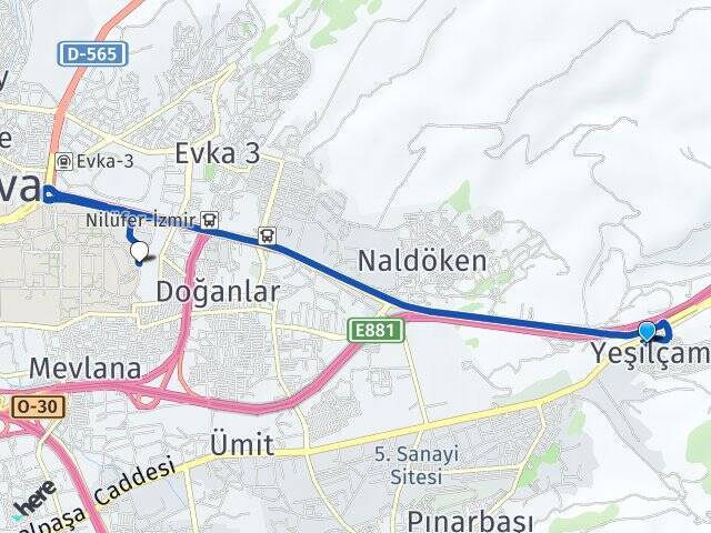 Yeşilçam Ege Üniversitesi Arası Kaç Km - Yol Tarifi