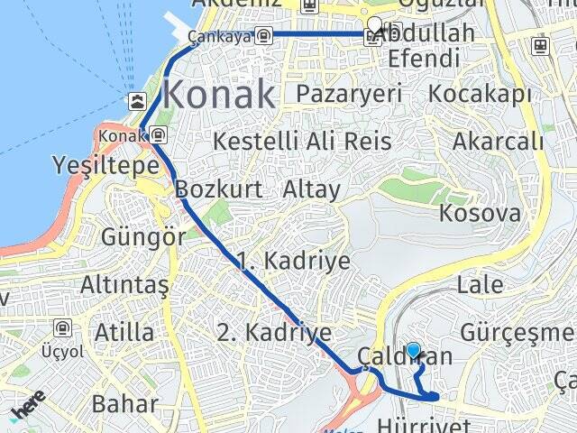 Çaldıran Basmane Tren Garı Arası Kaç Km - Yol Tarifi
