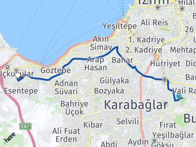 Efeler İzmir Demokrasi Üniversitesi Arası Kaç Km - Yol Tarifi