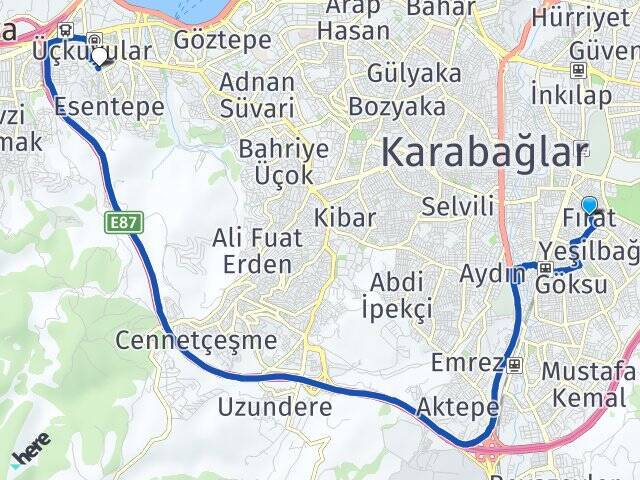 Fırat İzmir Demokrasi Üniversitesi Arası Kaç Km - Yol Tarifi