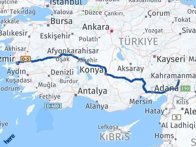 İzmir Buca Kahramanmaraş Arası Kaç Km - Yol Haritası