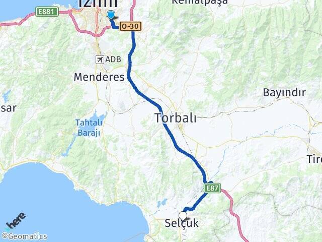 Kozağaç Selçuk Arası Kaç Km - Yol Tarifi