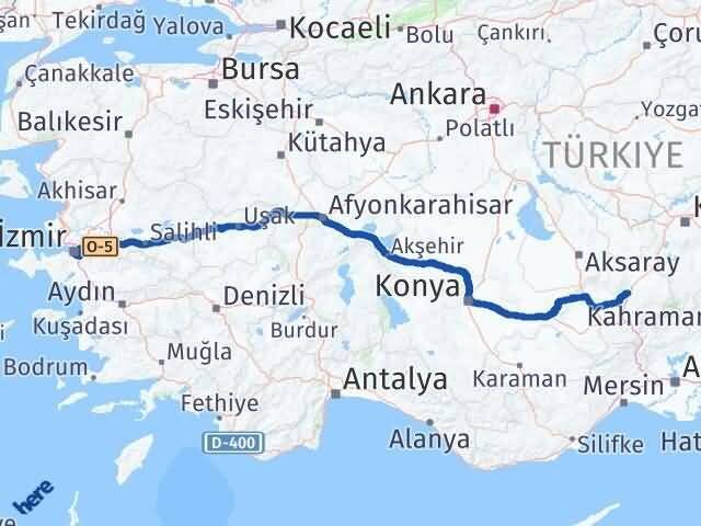 İzmir Buca Niğde Arası Kaç Km - Yol Haritası