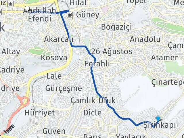 Şirinkapı Basmane Tren Garı Arası Kaç Km - Yol Tarifi