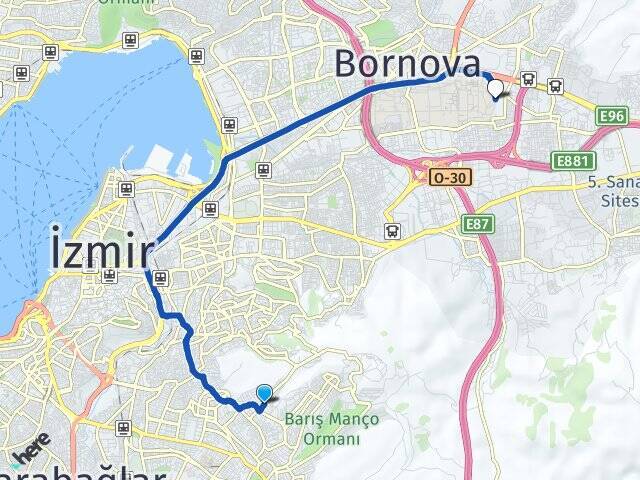 Şirinkapı Ege Üniversitesi Arası Kaç Km - Yol Tarifi