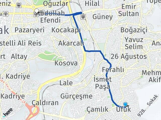 Ufuk Basmane Tren Garı Arası Kaç Km - Yol Tarifi