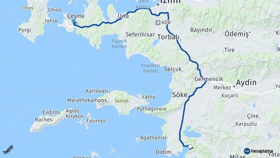 Alaçatı Akbük Arası Kaç Km - Yol Tarifi