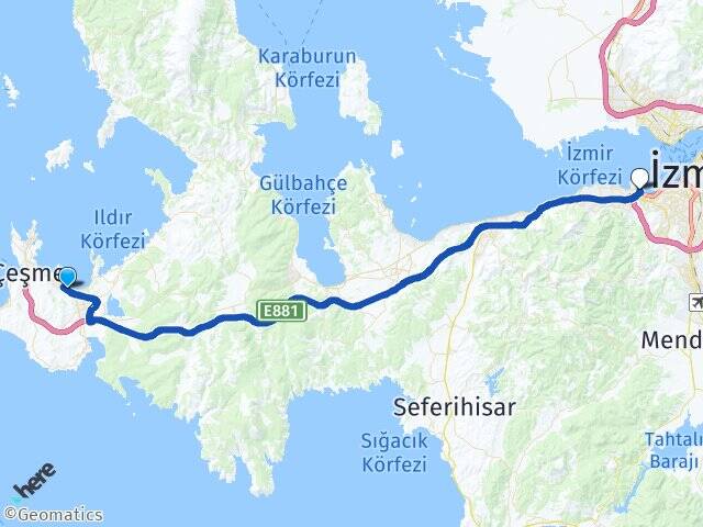 Ilıca Üçkuyular Feribot İskelesi Arası Kaç Km - Yol Tarifi