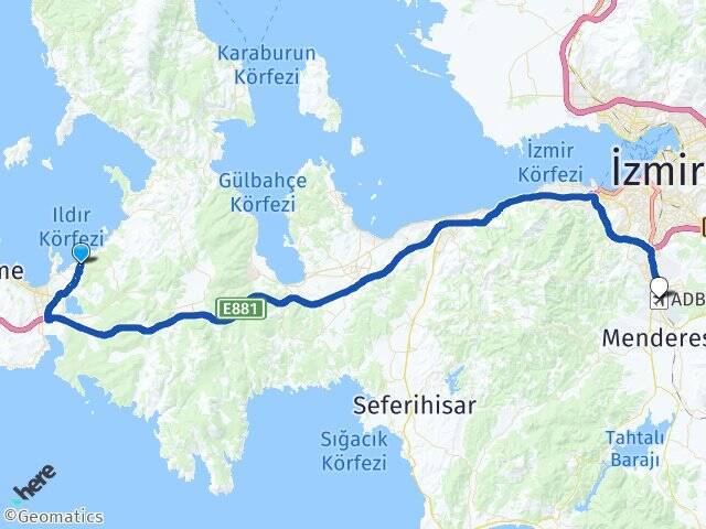 Yalı Adnan Menderes Havalimanı Arası Kaç Km - Yol Tarifi