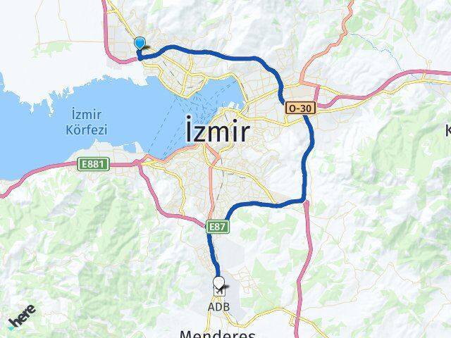 Ataşehir Adnan Menderes Havalimanı Arası Kaç Km - Yol Tarifi