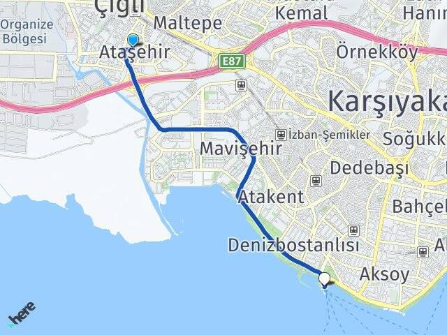 Ataşehir Bostanlı Vapur İskelesi Arası Kaç Km - Yol Tarifi