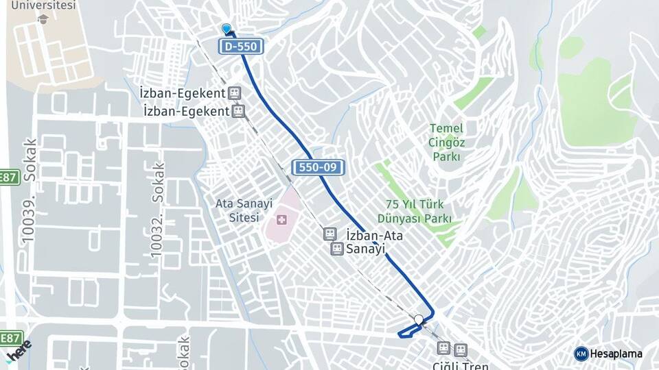 İzmir Çiğli Balatçık Çiğli Arası Kaç Km - Yol Haritası
