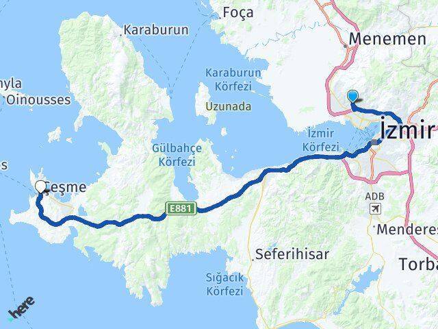 Evka-2 Çeşme Arası Kaç Km - Yol Tarifi