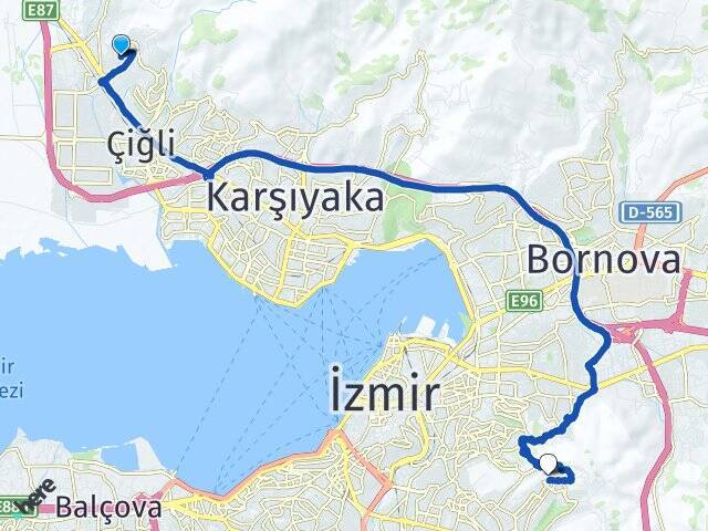Evka-5 Tınaztepe Üniversitesi Arası Kaç Km - Yol Tarifi