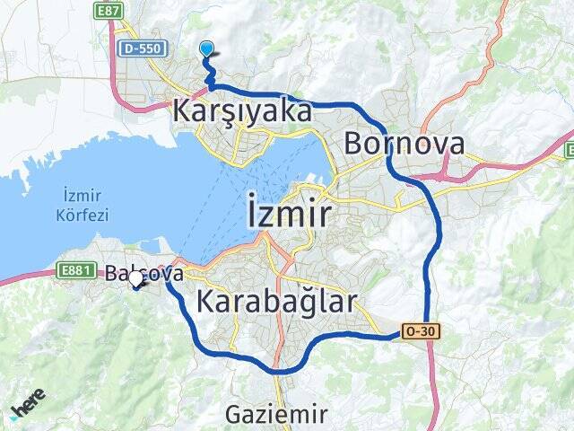 Evka-6 İzmir Ekonomi Üniversitesi Arası Kaç Km - Yol Tarifi