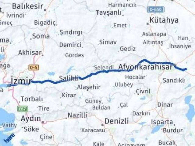 İzmir Çobanlar Afyonkarahisar Arası Kaç Km - Yol Haritası