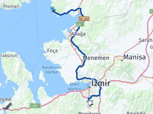 Denizköy Adnan Menderes Havalimanı Arası Kaç Km - Yol Tarifi