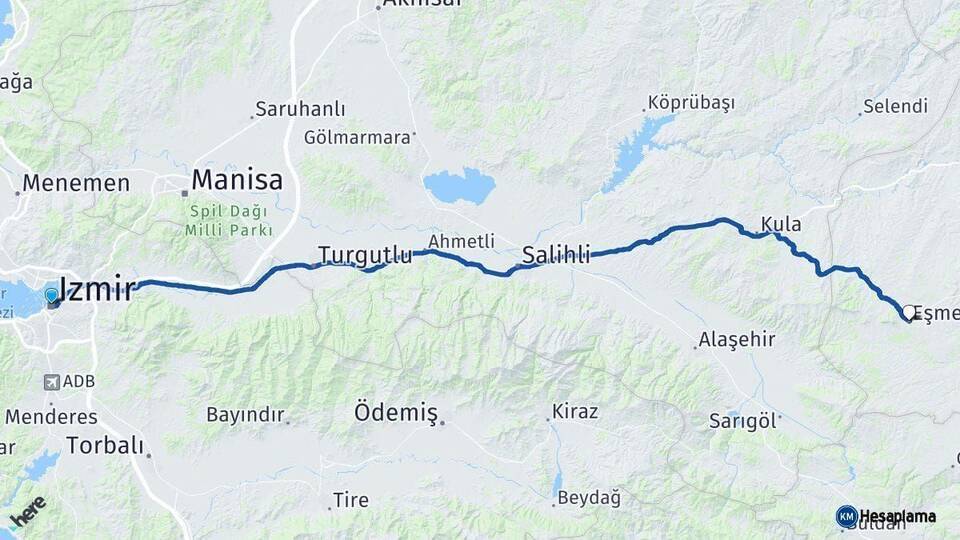 İzmir Eşme Arası Kaç Km - Yol Tarifi