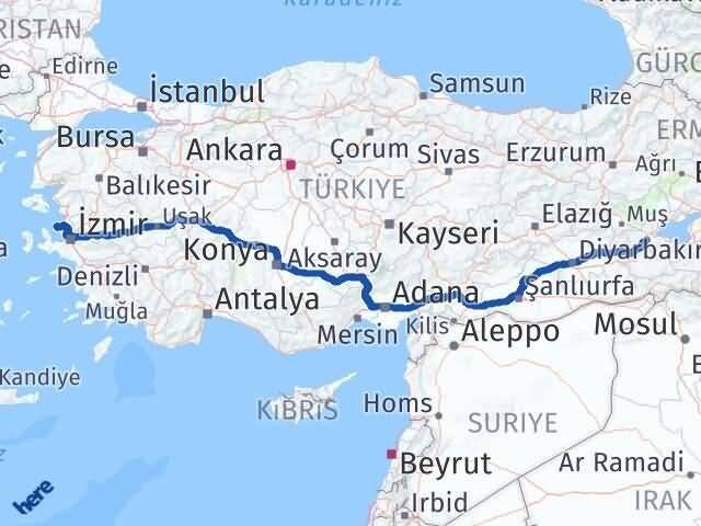 İzmir Foça Bitlis Arası Kaç Km - Yol Haritası