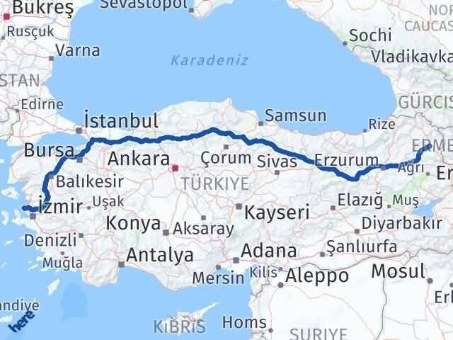 Foça Kars Arası Kaç Km - Yol Tarifi