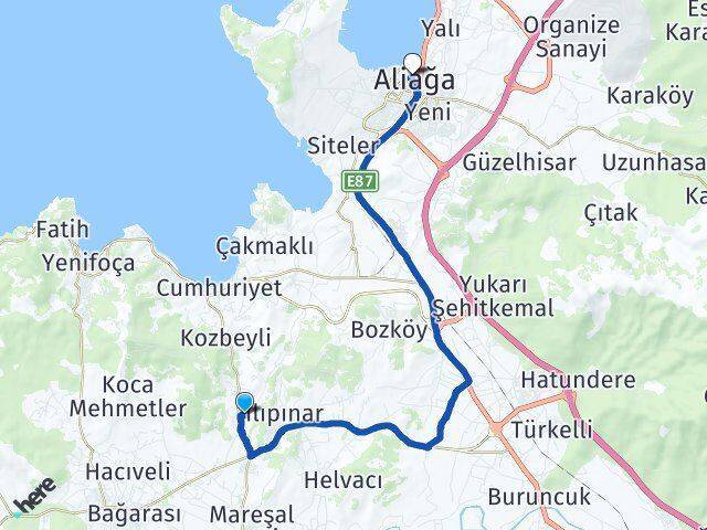 Yeniköy Aliağa Arası Kaç Km - Yol Tarifi